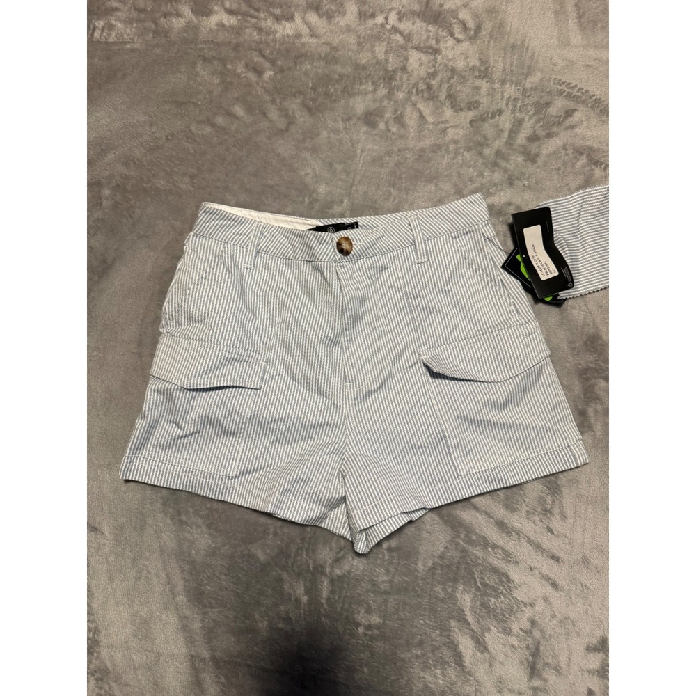 Volcom Frochickie Cargo Shorts Womens 27 Blue White Striped B0922002